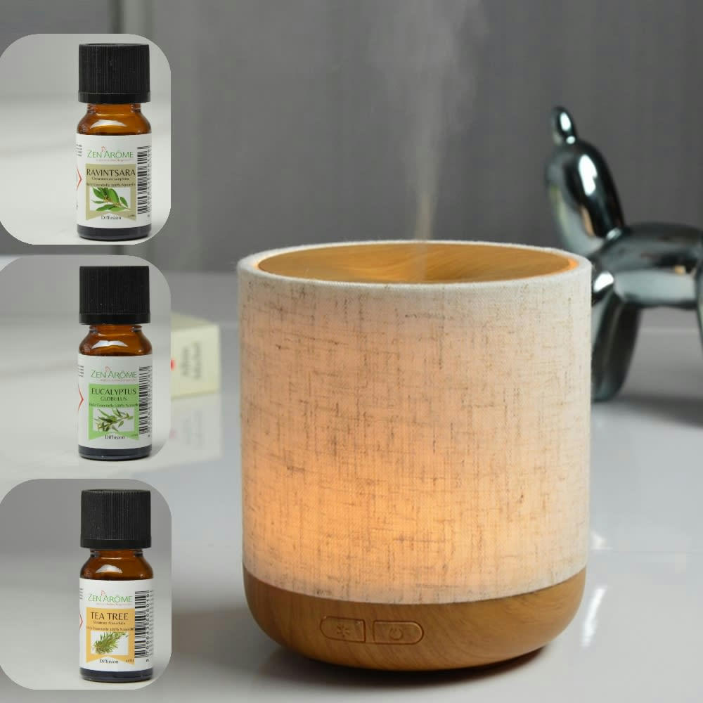 COFFRET - Diffuseur d'huile essentielle Alesia et 3 Huiles Spéciales Respiration