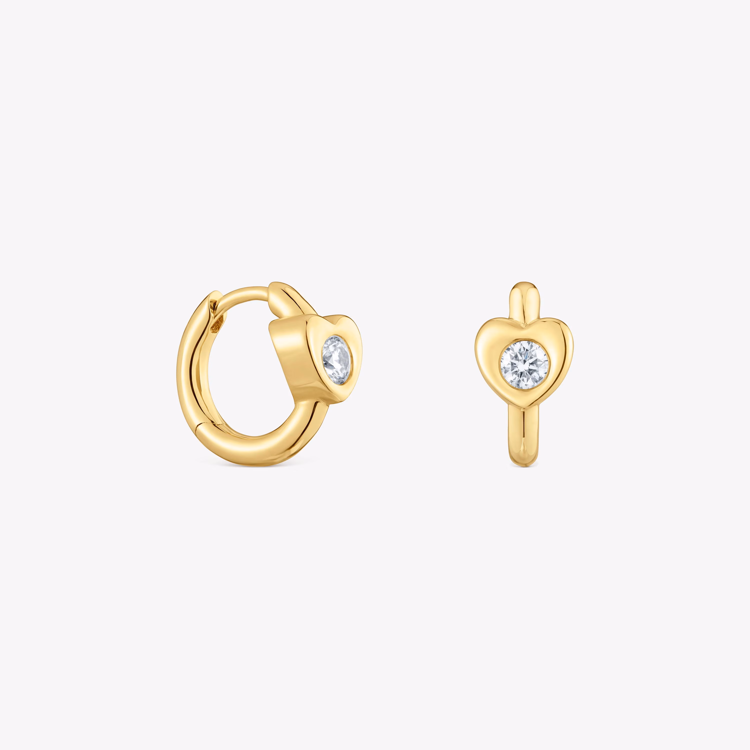 Pendientes aro de oro con diamantes creados en laboratorio y motivo corazón TOUS Lili
