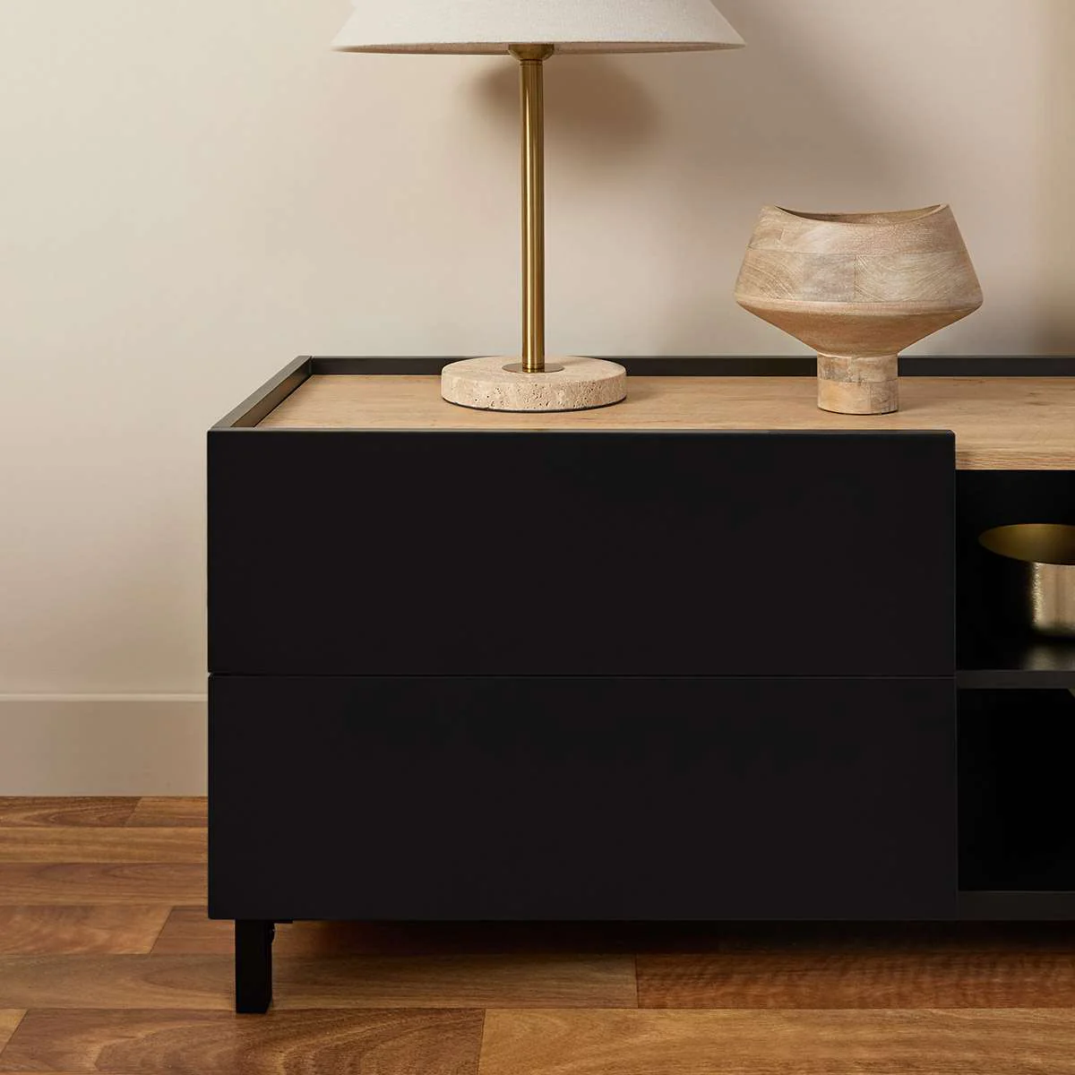 Murphy Entertainment Unit - Black/Natural