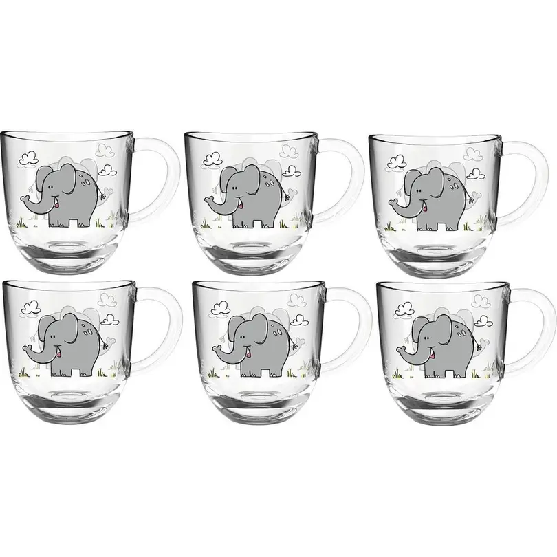 Tasse 6er-Set Elefant
