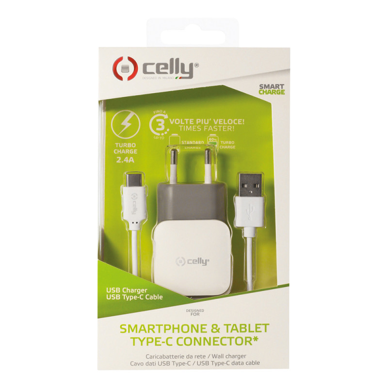 Chargeur secteur Turbo avec câble USB C 2,4 A