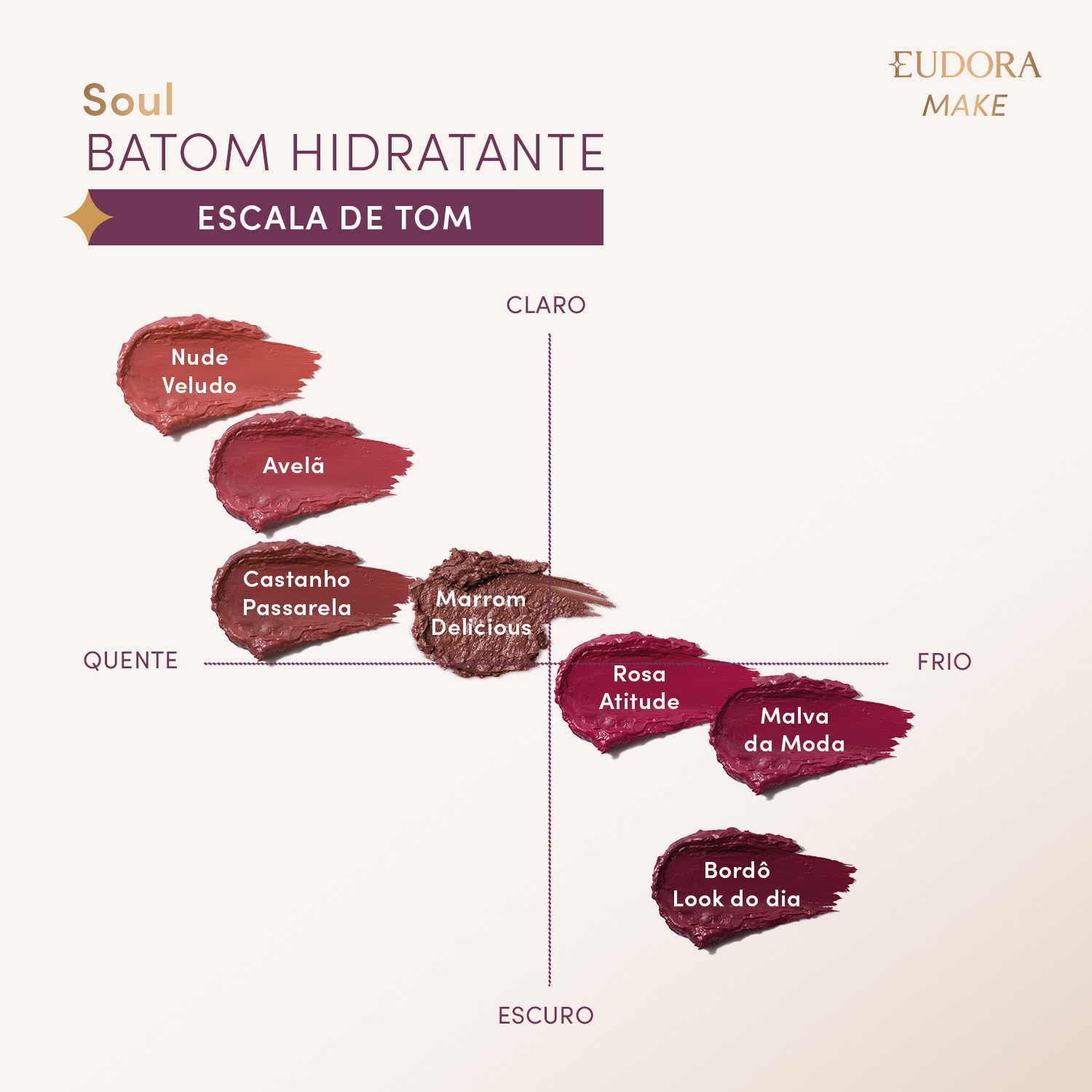 Batom Hidratante Rosa Nude Veludo SOUL Kiss Me 3,7g