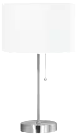 CANVAS Graydon Fabric Drum Shade Table Lamp, 17.4-in, Brushed Nickel