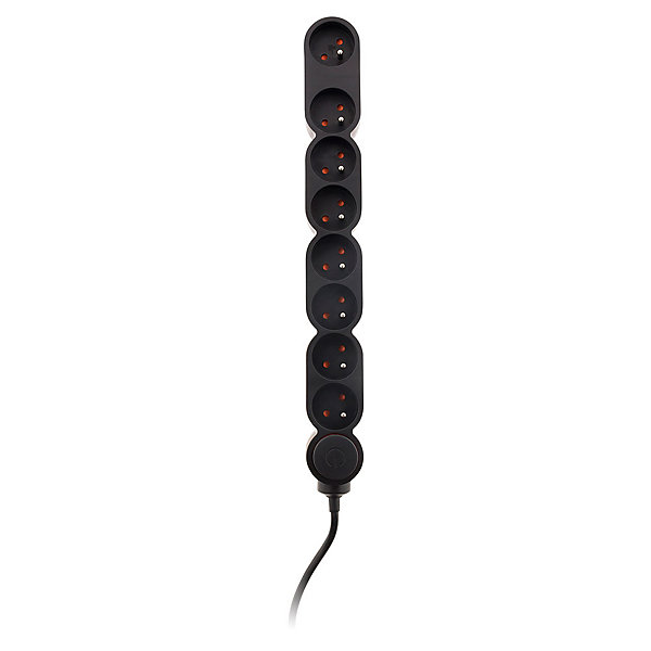 Bloc Home 8 prises 16A 2P T câble 1,5m - Noir - Zenitech