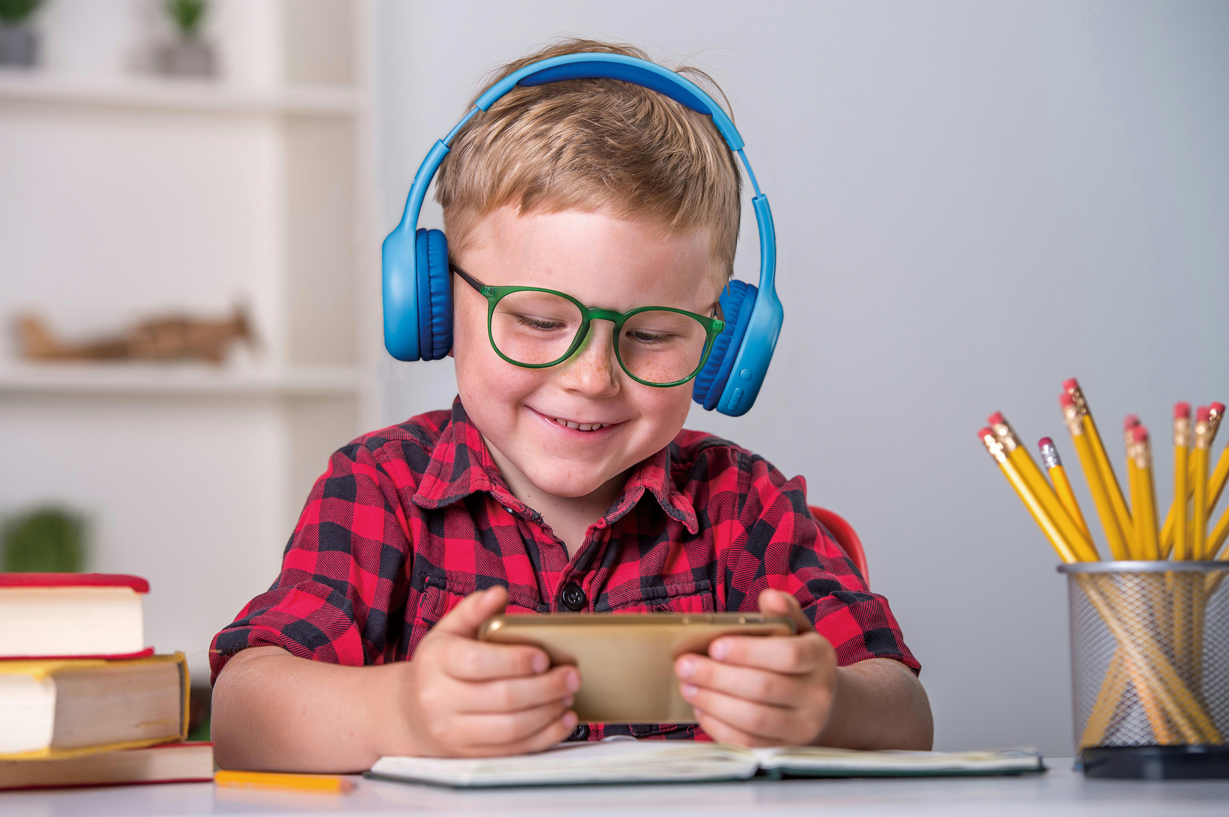 - Casque bluetooth pliable pour enfants bleu