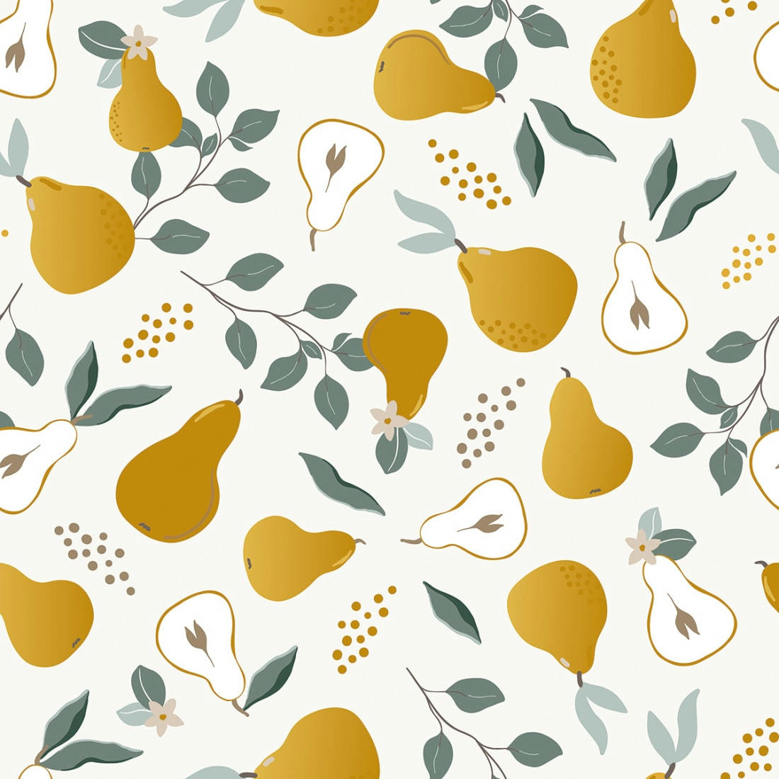 LOUISE - Papier peint pretty pears multicolore