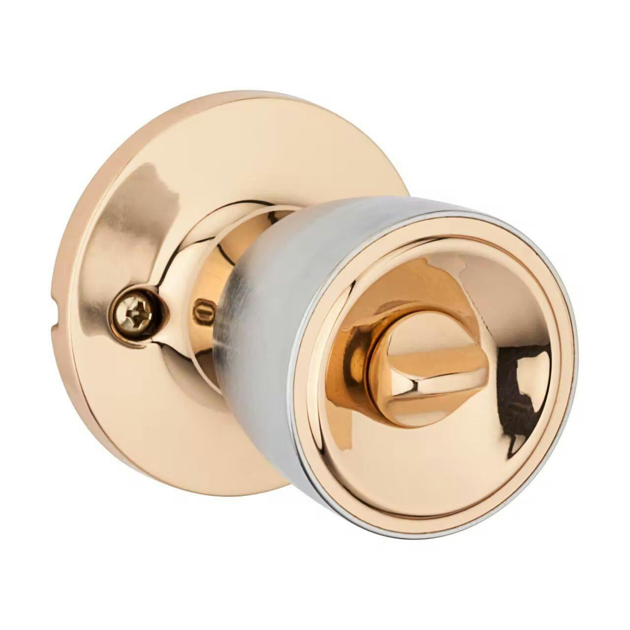 Weiser Beverly Entry Keyed Tulip Door Knob Lock Set, Copper/Satin Chrome