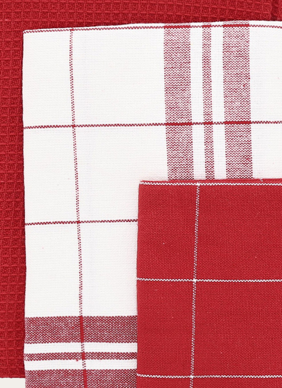 LOT DE 3 TORCHONS EN COTON BORDEAUX