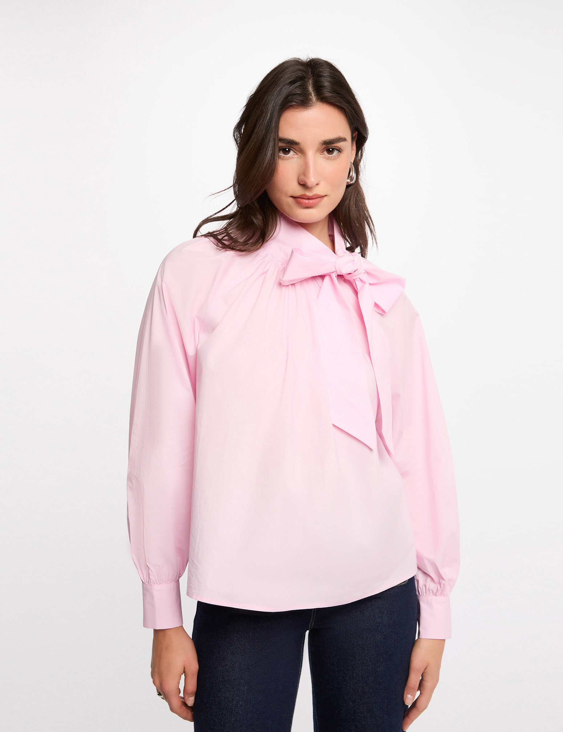 Blouse With Lavalli&Egrave;Re Collar Pink Women