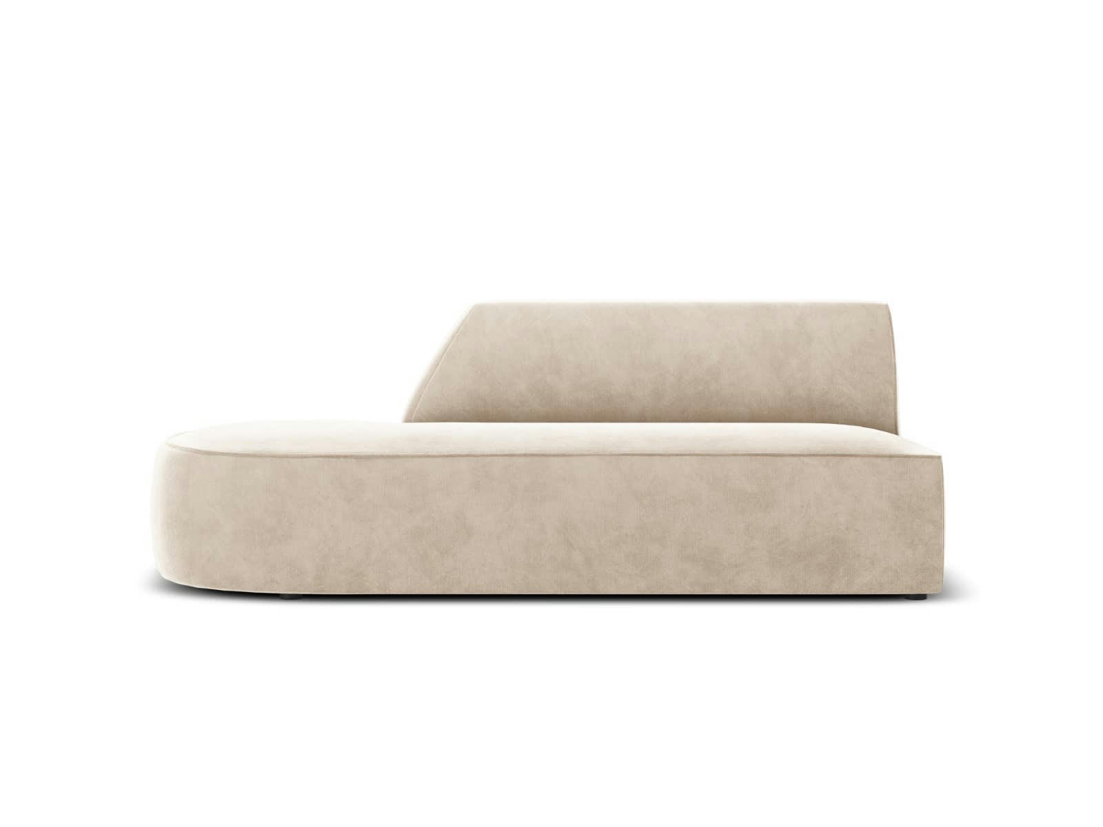 CHARLES - Canapé Modulable Gauche 2 places en Velours Beige Clair