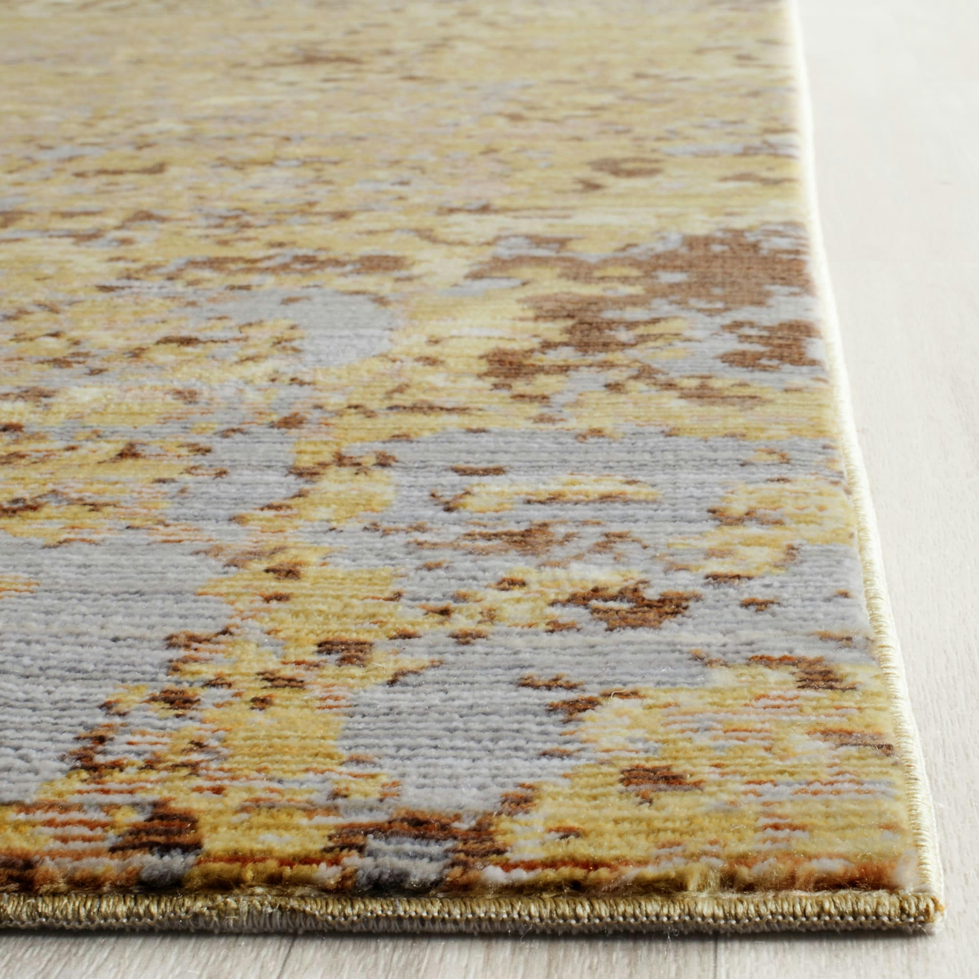 MYSTIQUE - Tapis de salon interieur en or & multicolore, 122 x 183 cm