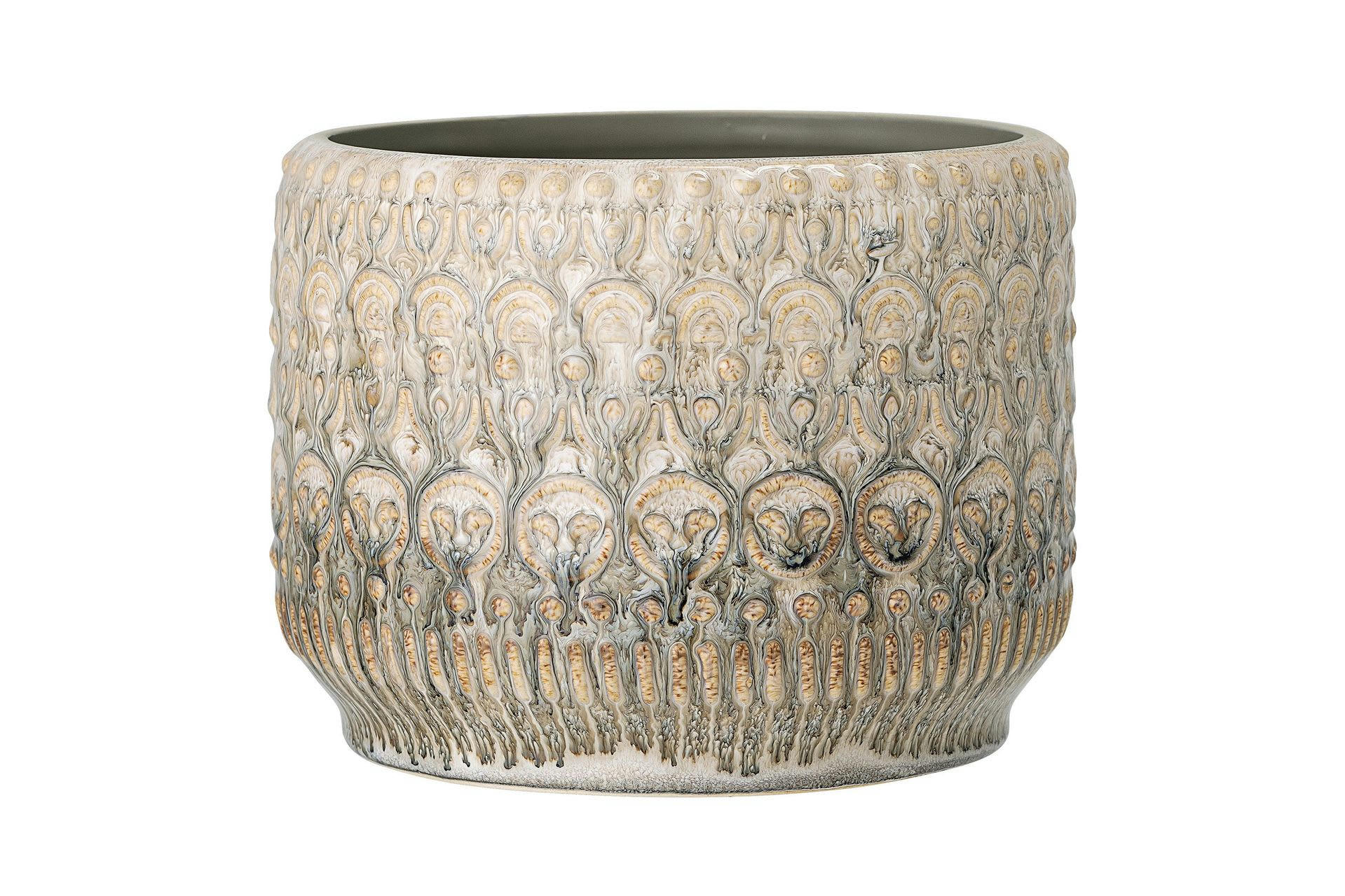 MERCENAC - Pot de fleur en grès vert H15