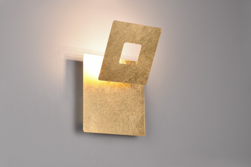 Kinkiet LEANOzłoto-odcienie złota LED 1x6W 560lm wym:18x18x18cm IP20 Trio