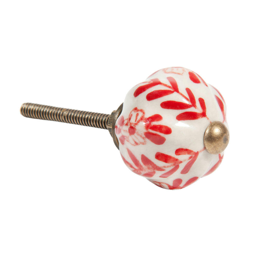 Brocante - Bouton de porte rouge BROCANTE