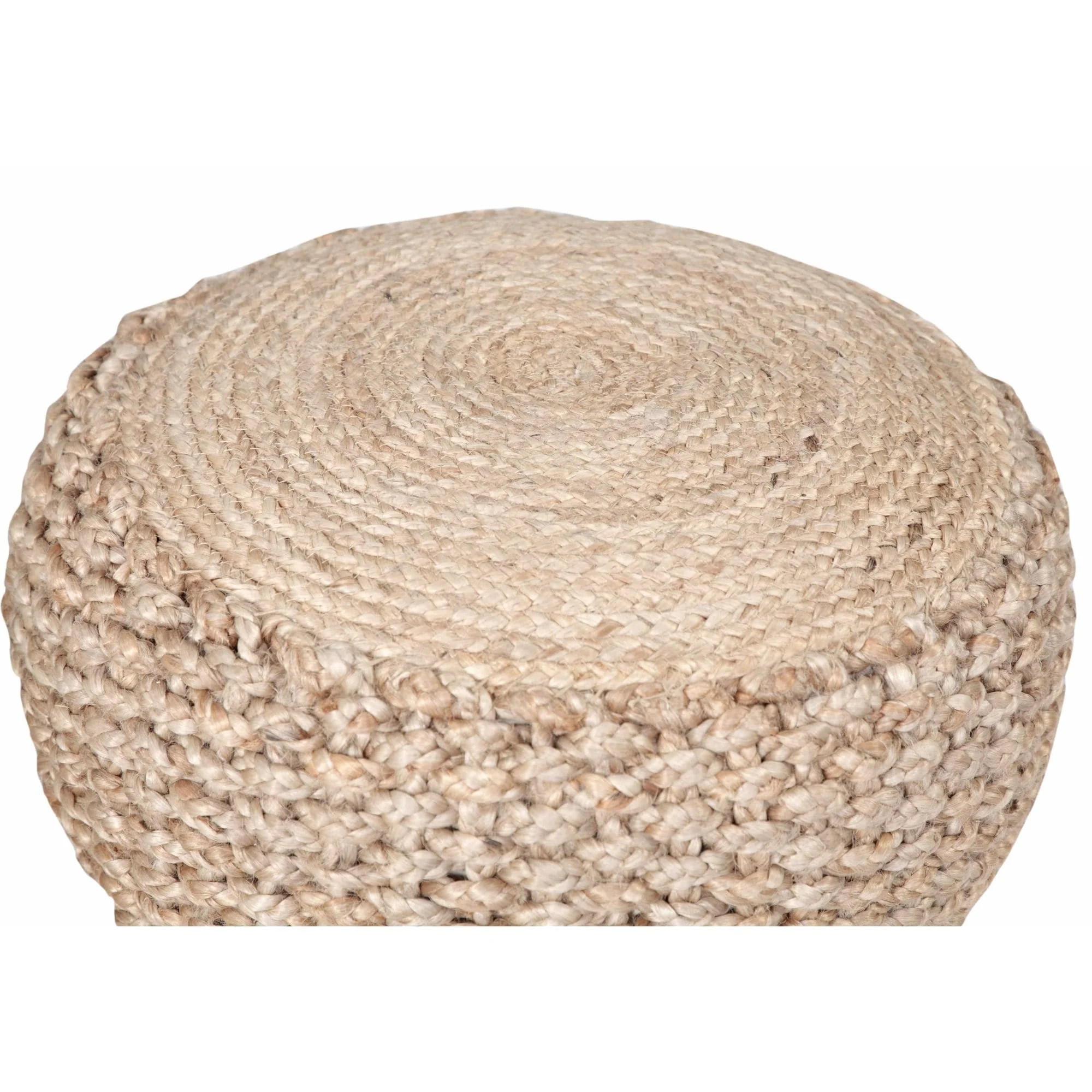 20 Tan Hand Braided Round Jute Pouf Ottoman