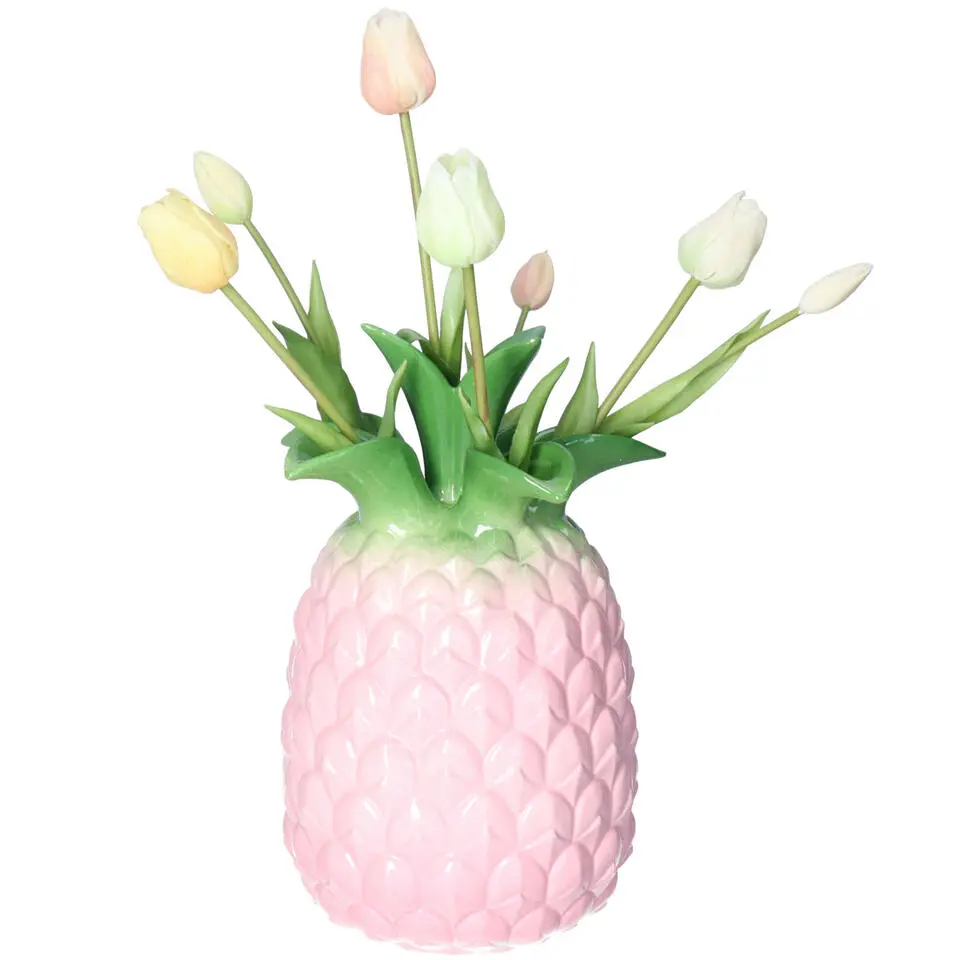 BD Kunst tulp boeket Sally - 7x - multi - real touch - 47 cm