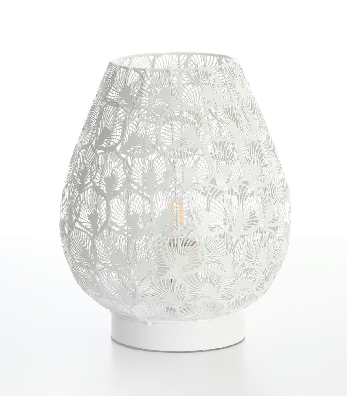 APOLLINE - Lampe en métal blanc h.25 cm