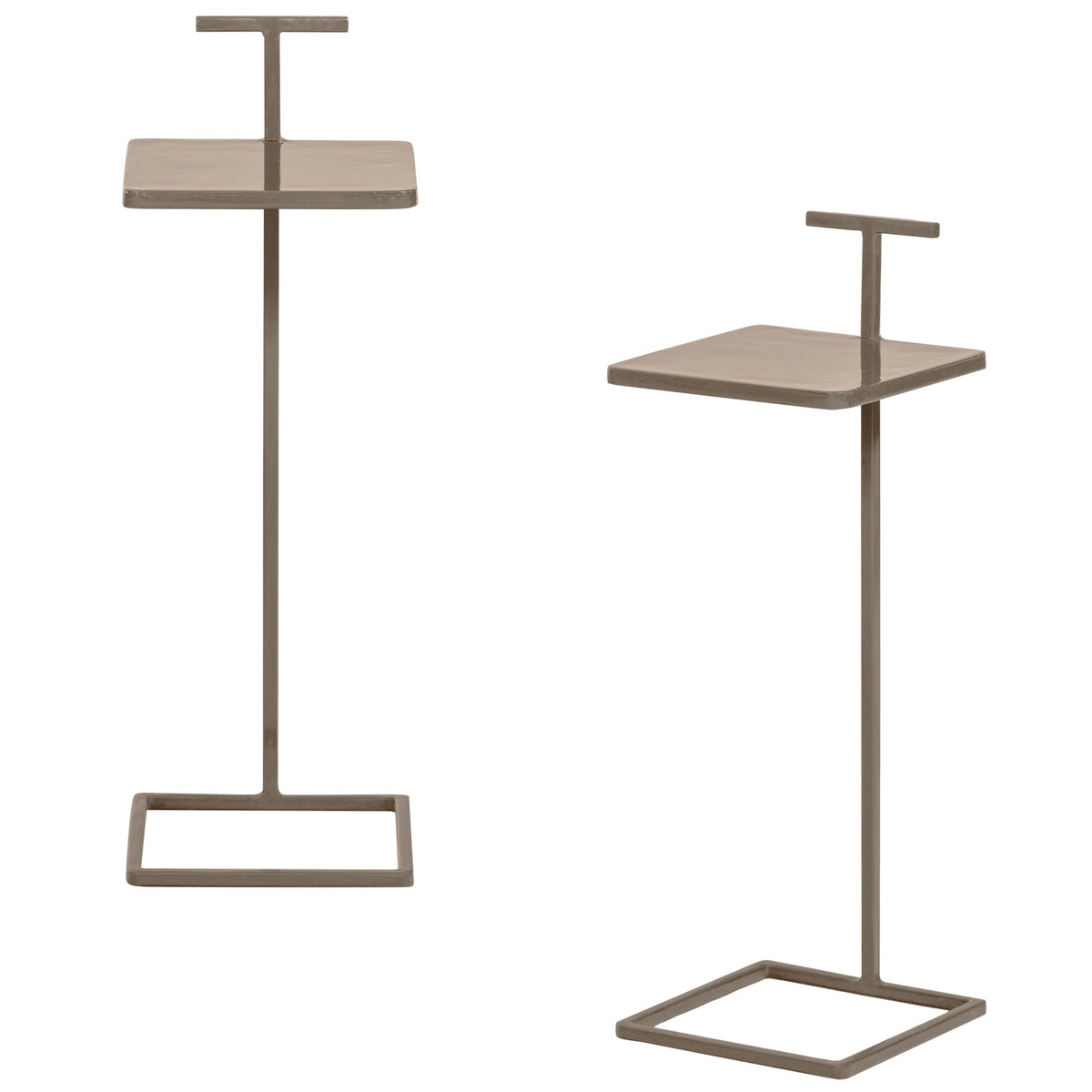 WOOOD bijzettafel Toste - Metaal - Donker Zand - Set van 2