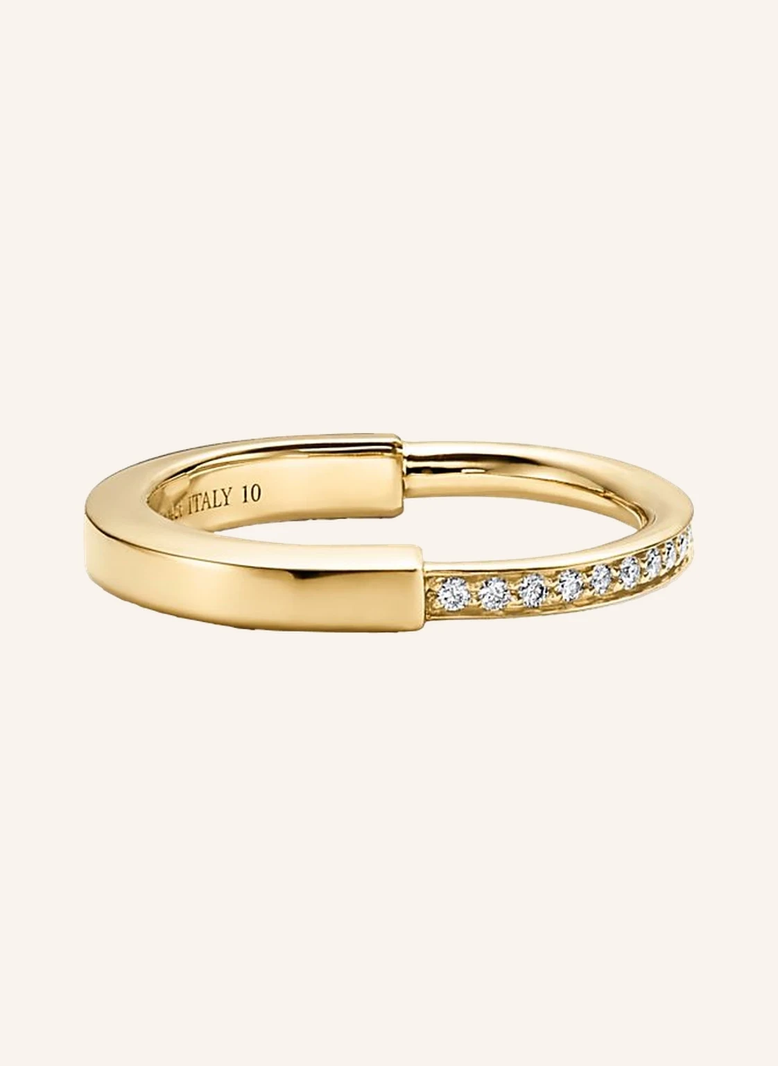 TIFFANY & Co. Ring TIFFANY LOCK aus 18 Karat Gelbgold mit Diamanten im runden Brillantschliff