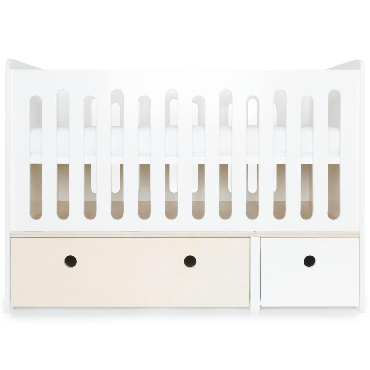 COLORFLEX - Lit bébé évolutif 70x140cm blanchi-blanc