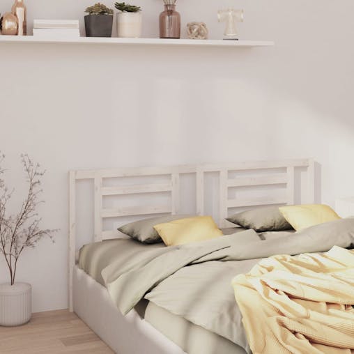 NNEVL Bed Headboard White 186x4x100 cm Solid Wood Pine
