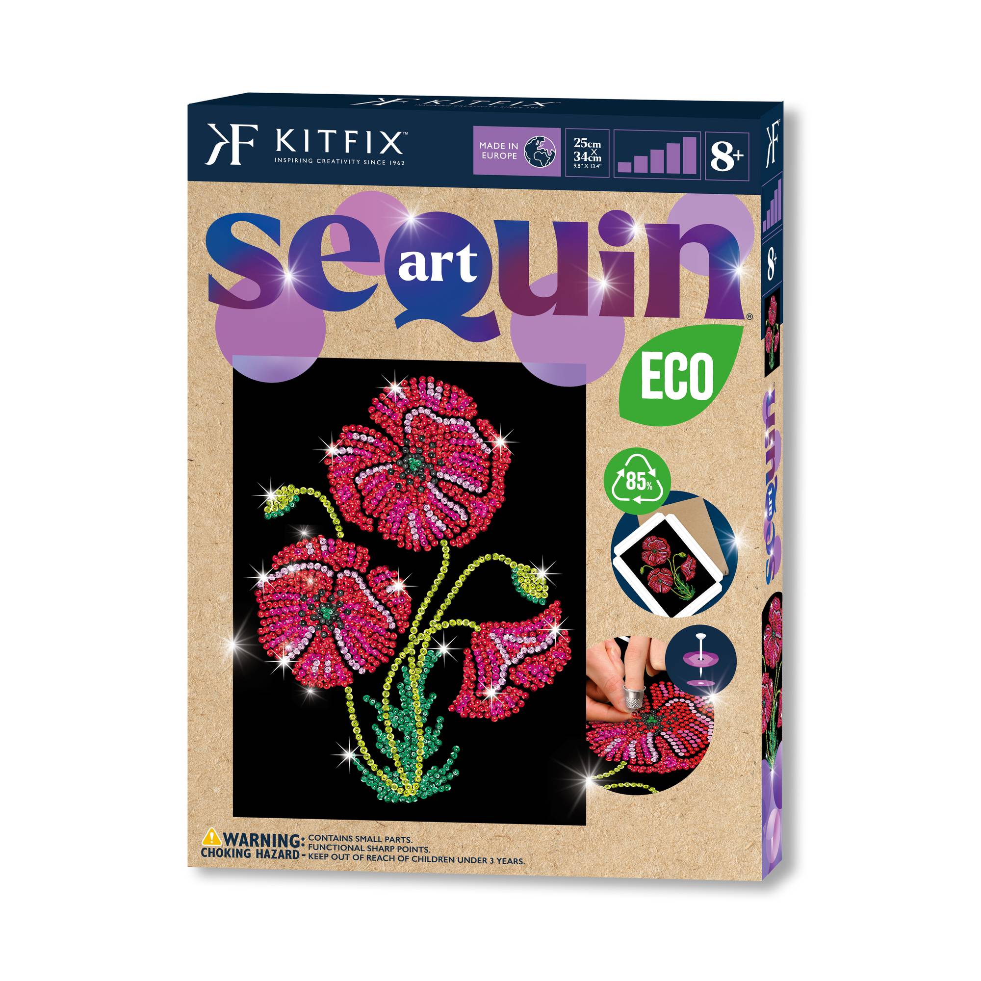 Kitfix Poppies Sequin Art Purple Kit