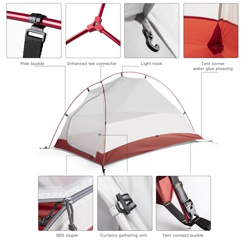 NNEOBA Ultralight Camping Tent Backpack Tent