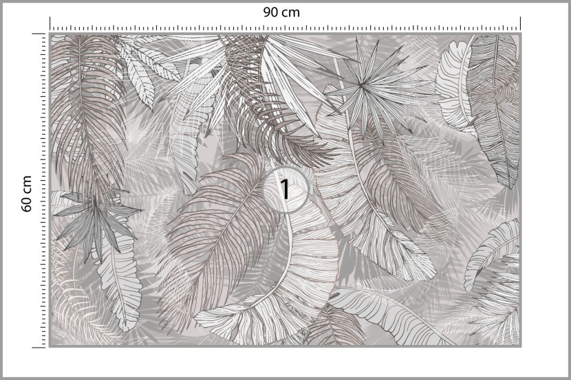 Fototapeta Do Salonu Szare Liście Palmowe 90x60cm