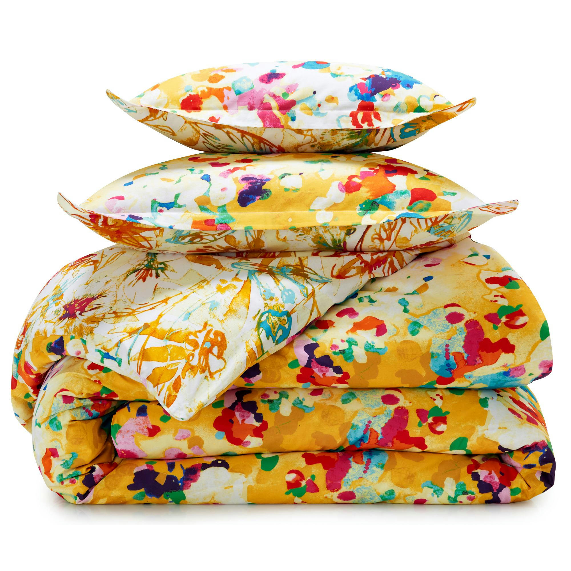 ROMY - Housse de couette 140x200 multicolore en coton