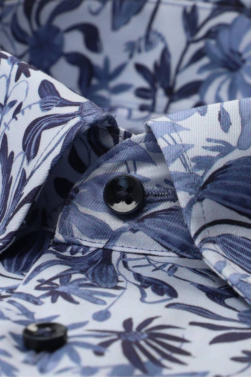ETERNA Modern Fit Hemd blau, Bedruckt