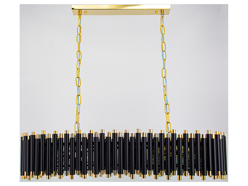 Lampa wisząca Narni 8-punktowa metalowa czarno-złota