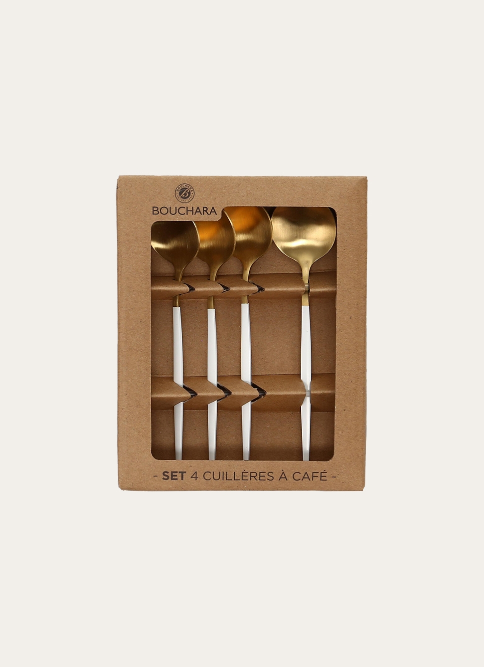 COFFRET DE 4 CUILLÈRES à CAFÉ SOVI DORE