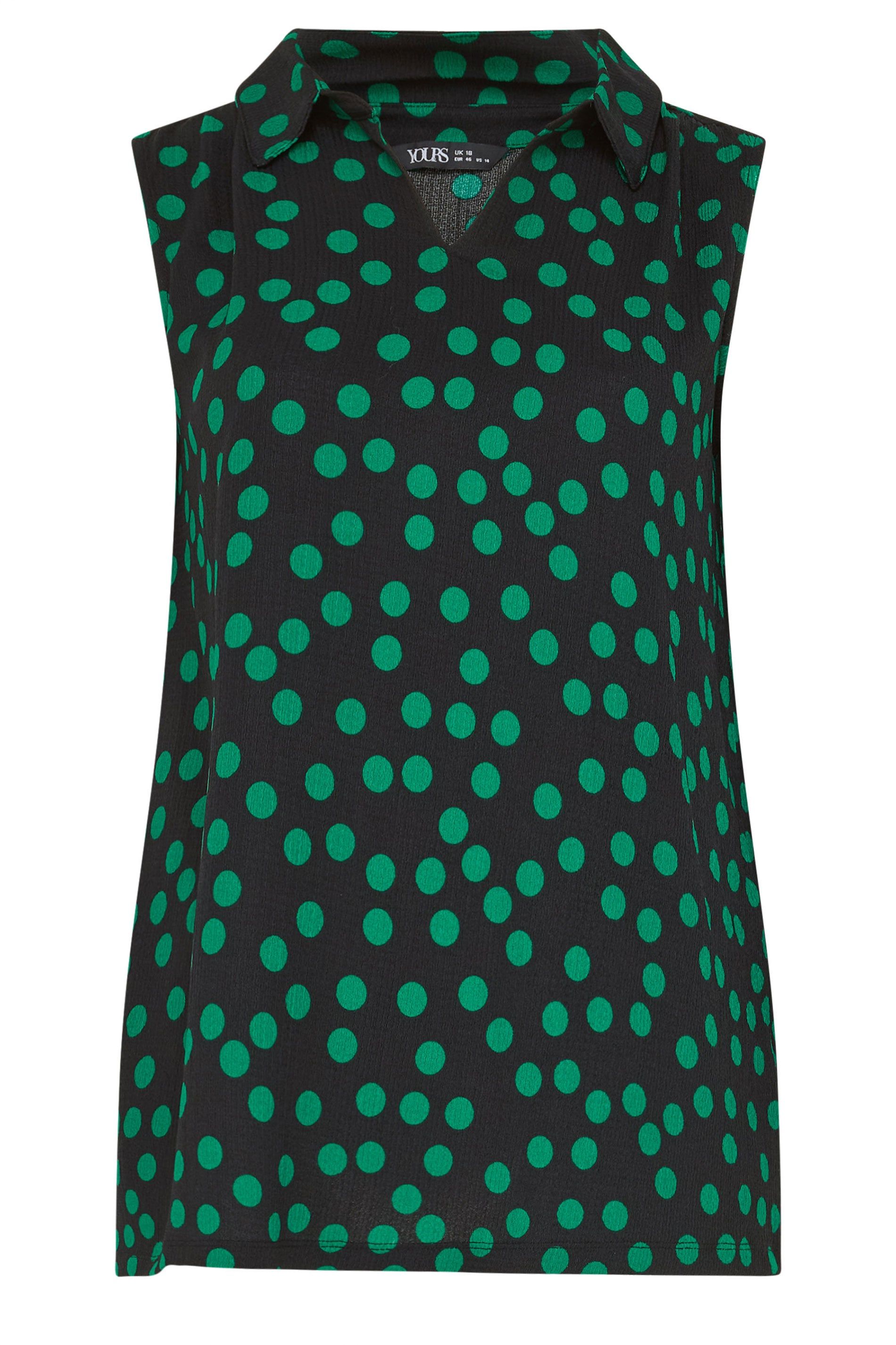 Yours Polka Dot Collared Top