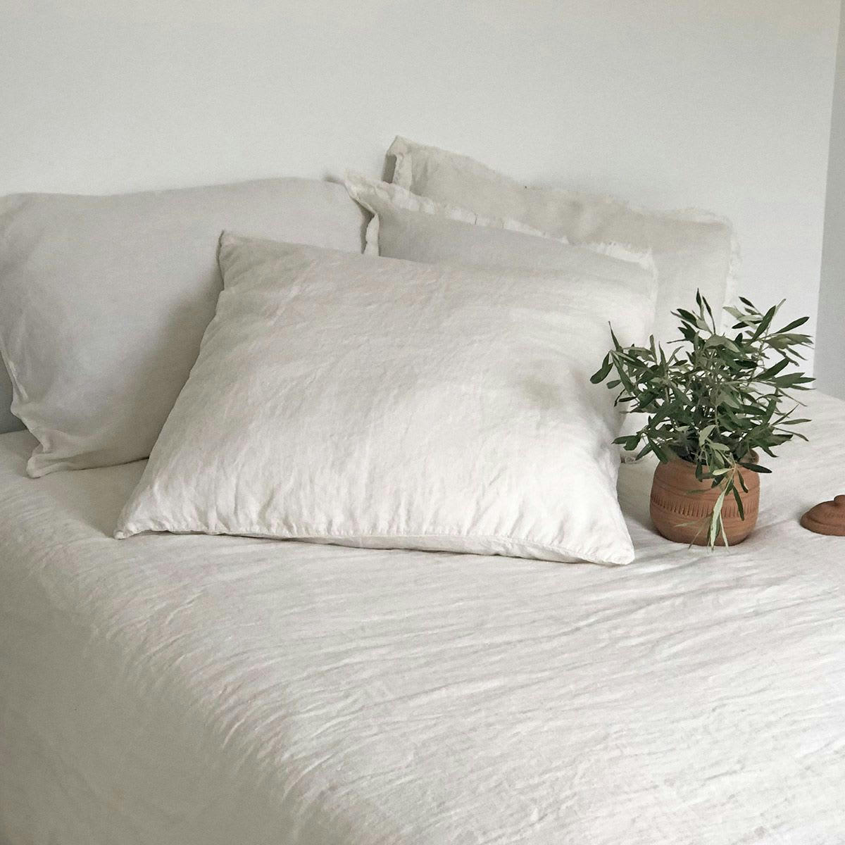 - Housse de couette chanvre et coton 220 x 240 cm - Blanc