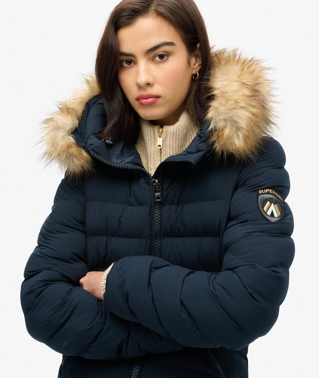 Fuji Faux Fur Hooded Longline Jacket