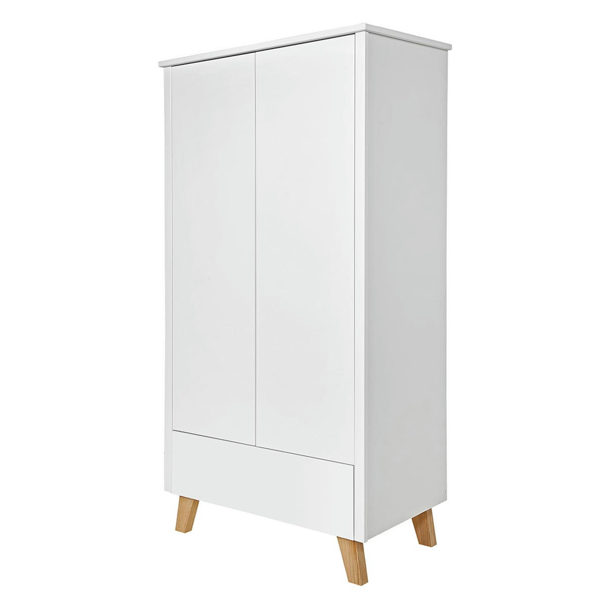 ZARA - Armoire 2 portes 1 tiroir blanc