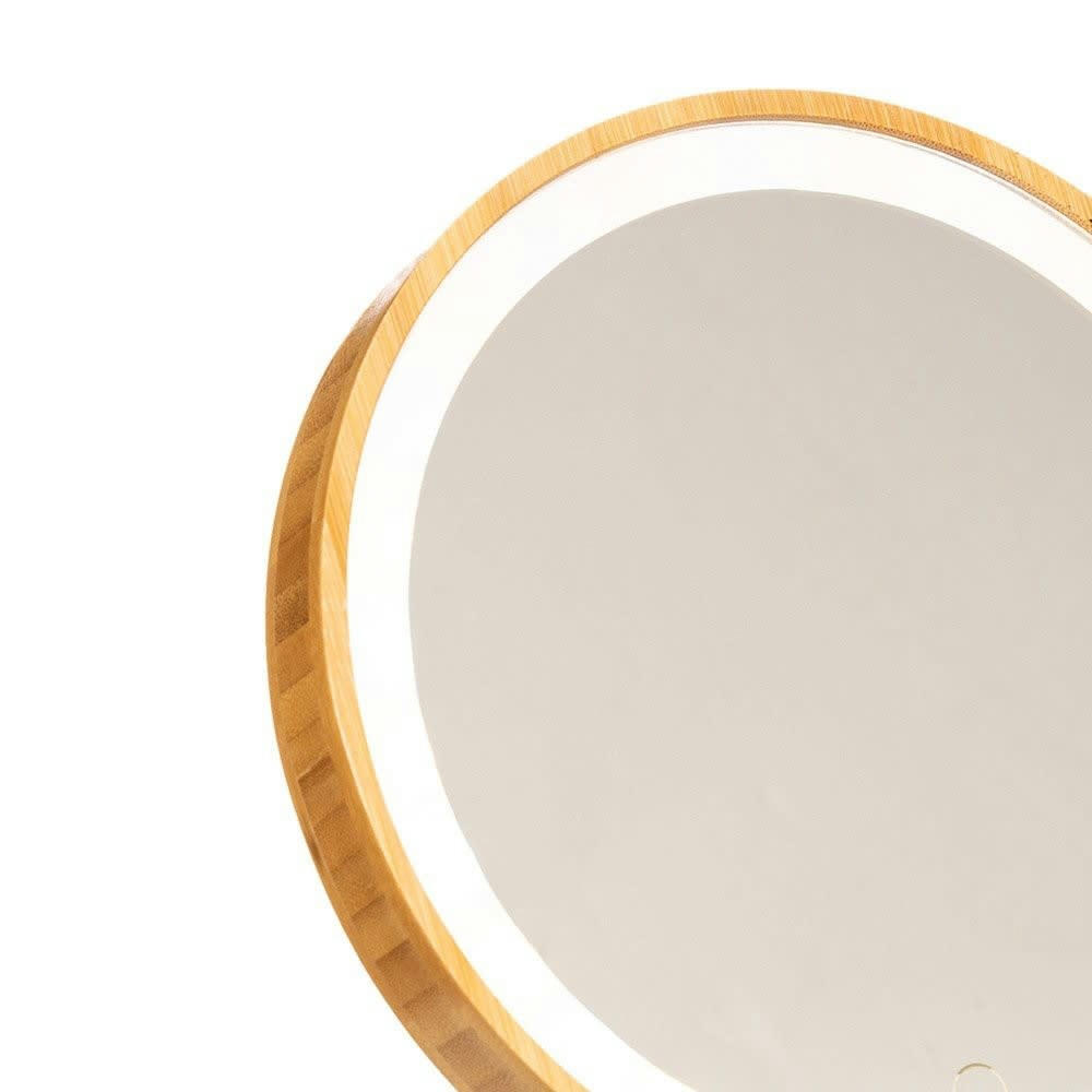 - Miroir LED sur pied en bambou