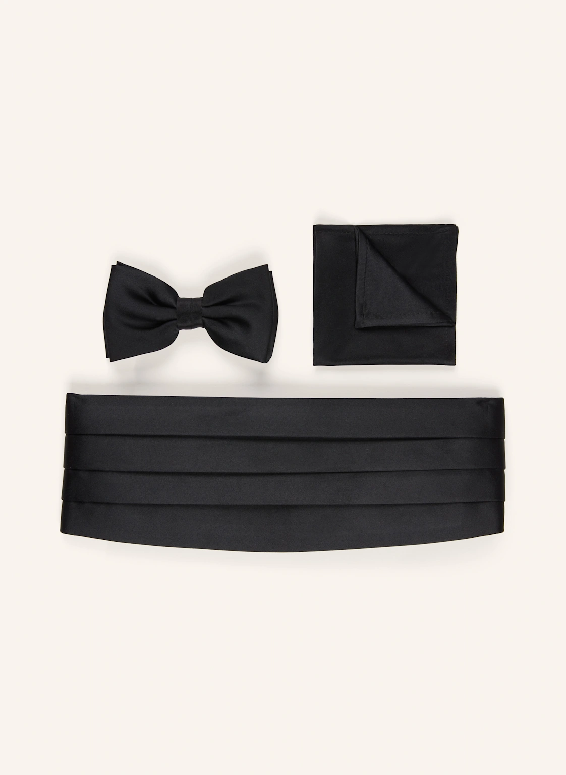 WILVORST Set: Kummerbund, Einstecktuch und Fliege