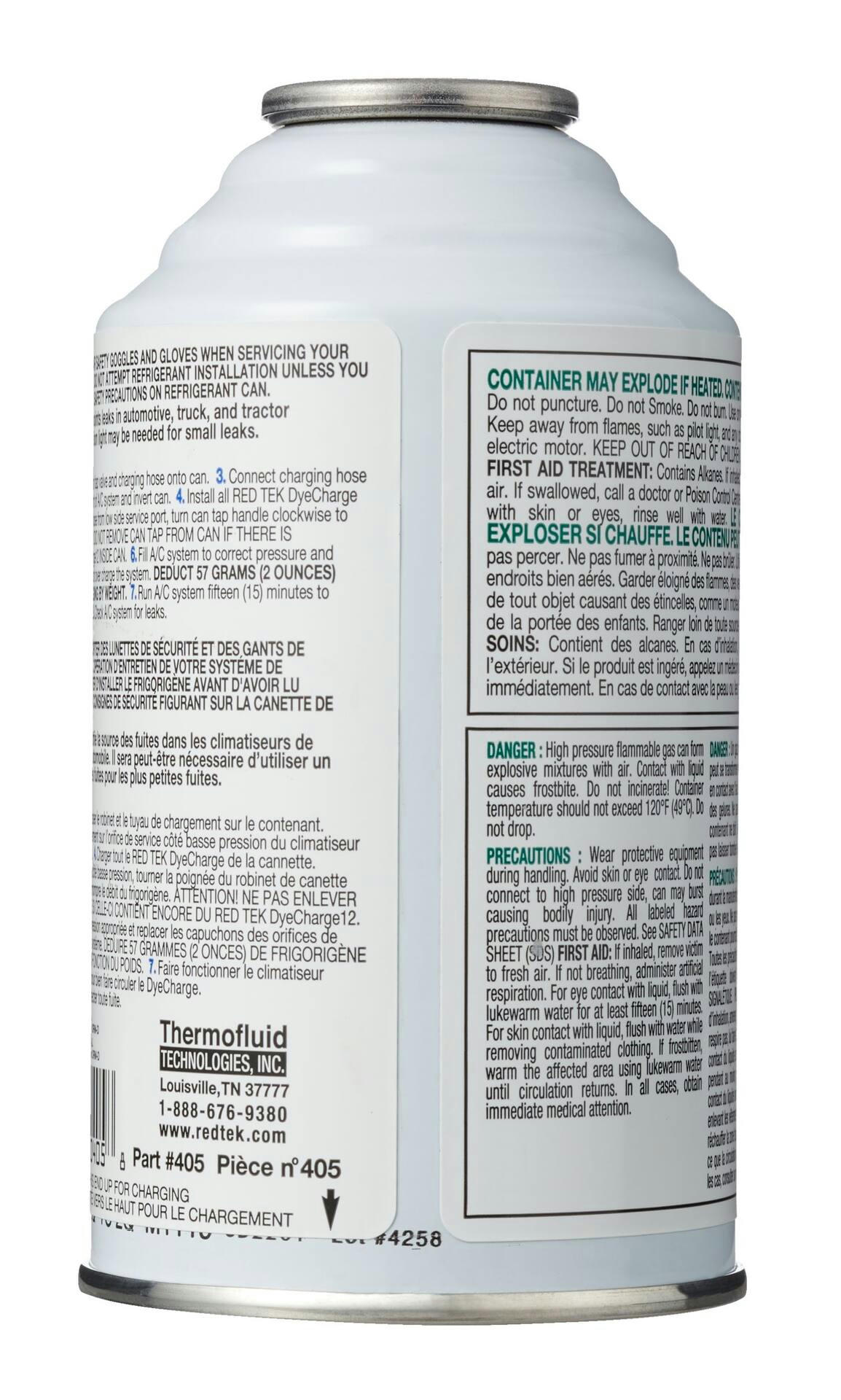 RED TEK DyeCharge12 A/C Leak Detection Dye, 4-oz