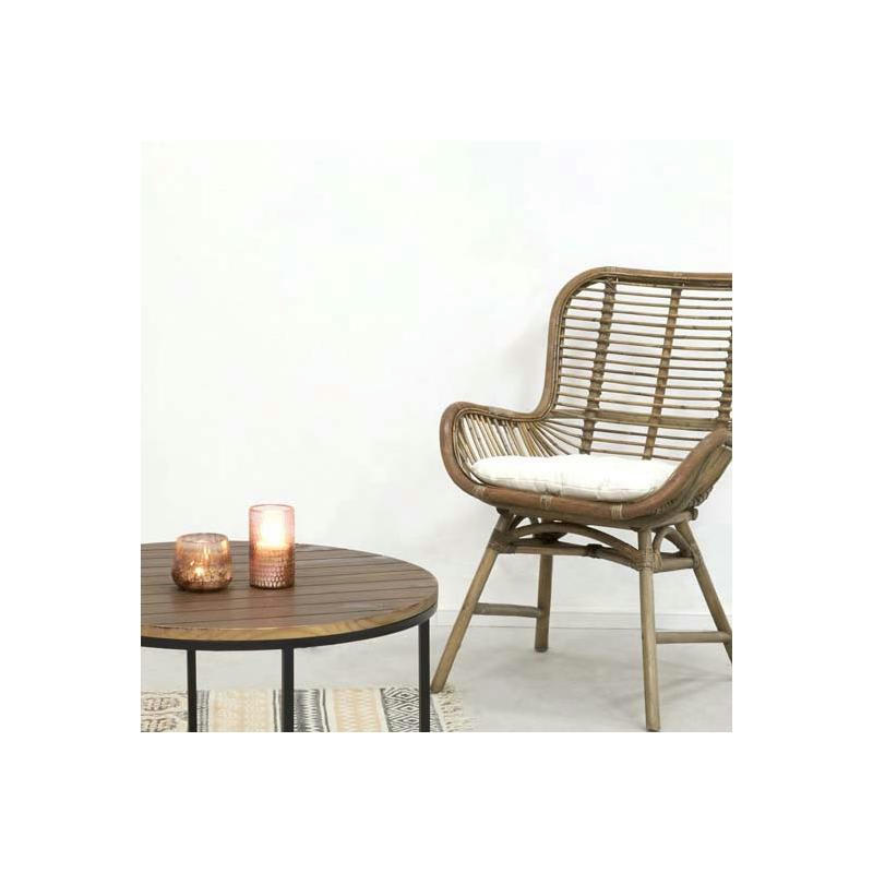 - Fauteuil en rotin teinté gris