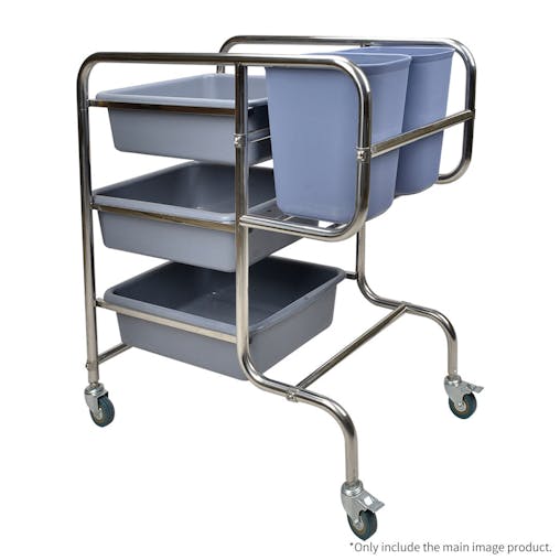 SOGA 2X 3 Tier Food Waste Cart Trolley Five Buckets Round 80x43x89cm