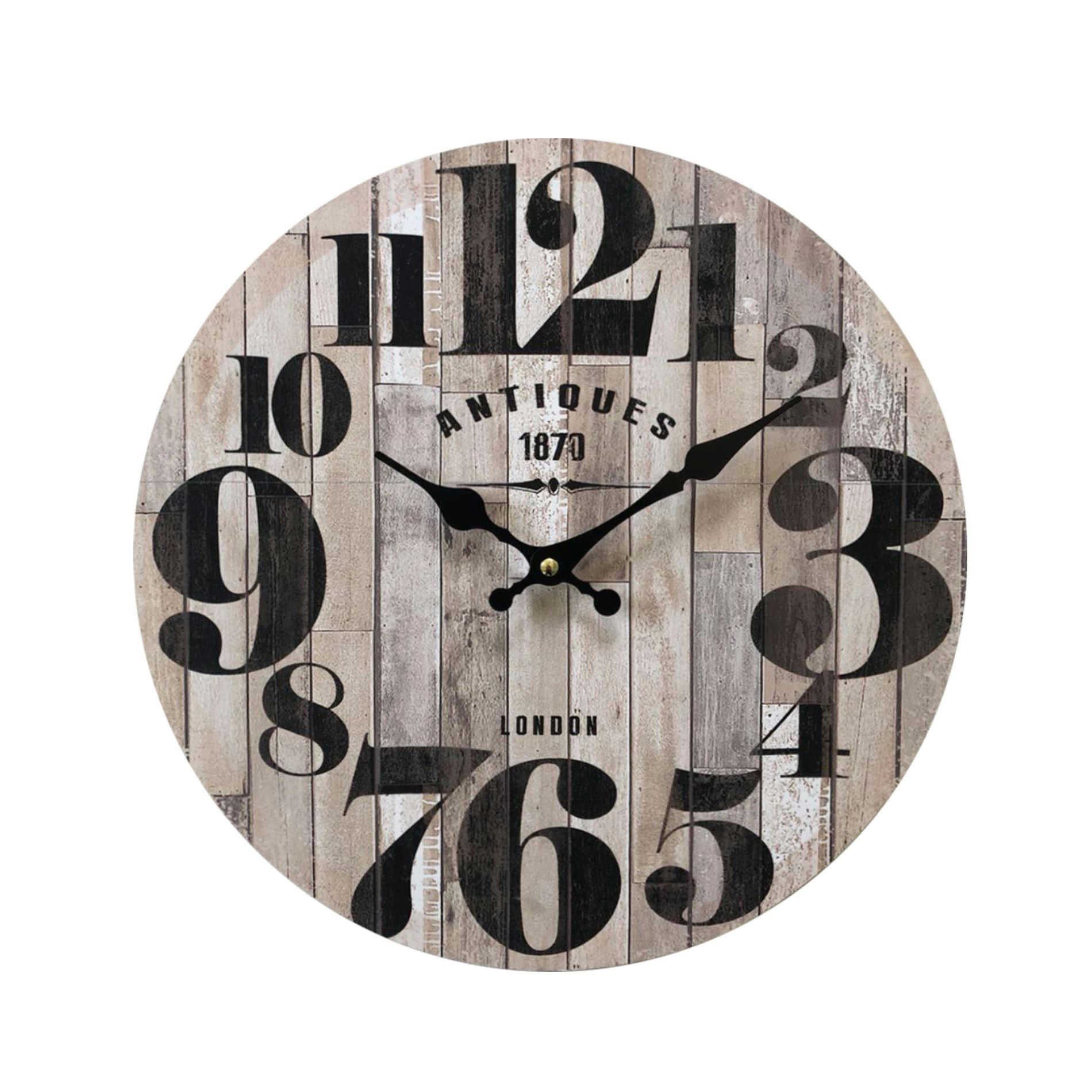 - Horloge murale effet bois marron noir et gris ø 33,8 cm