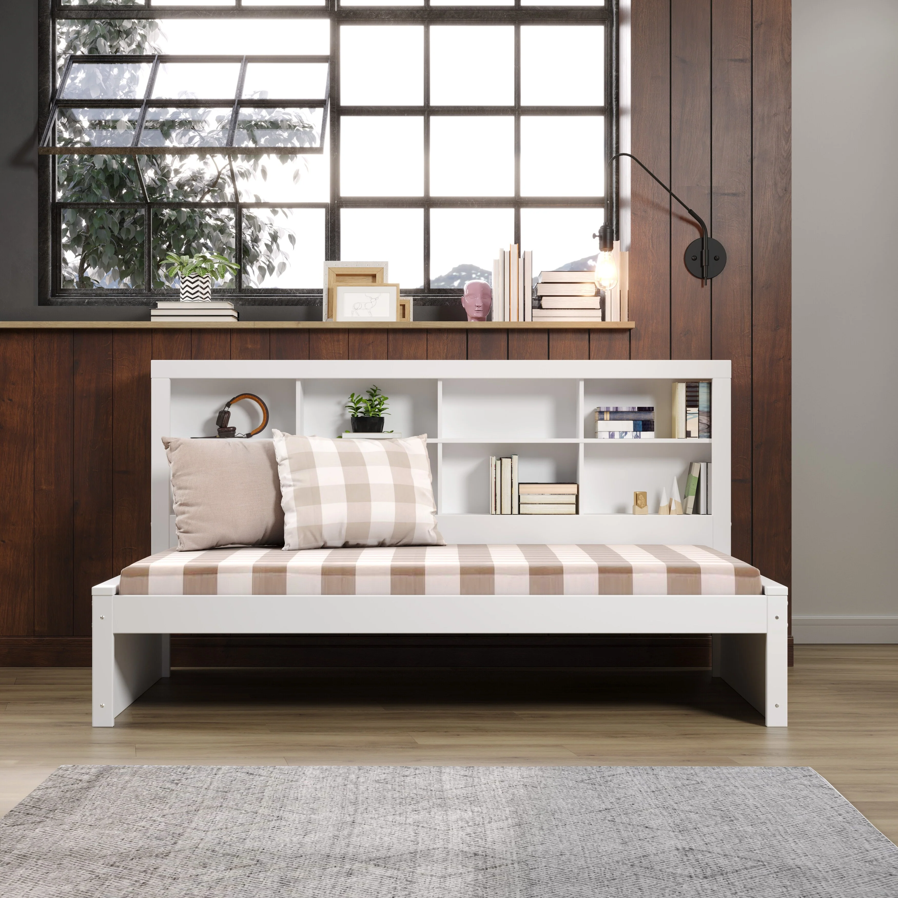 Twin Bookcase Daybed in White