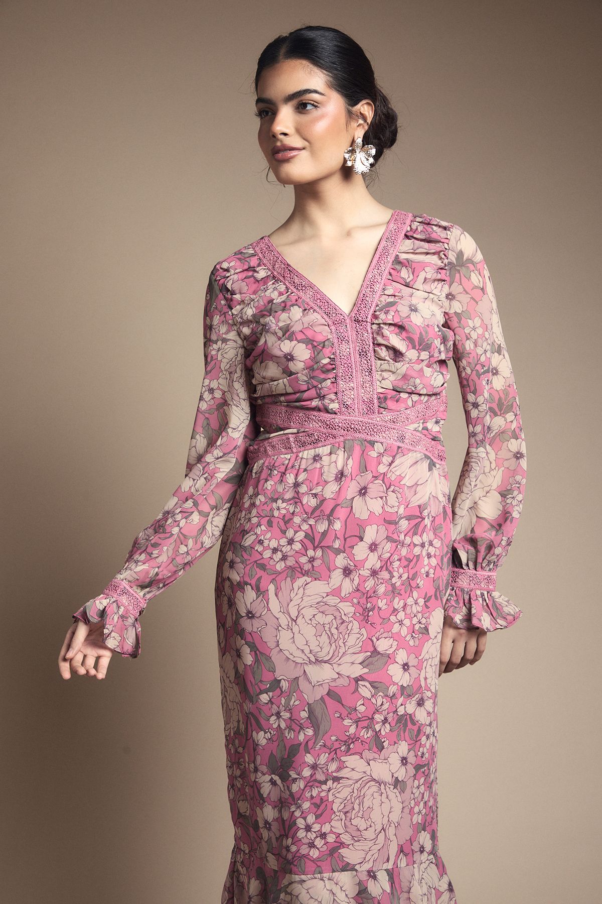 Oasis Tiered Bias Midi Dress