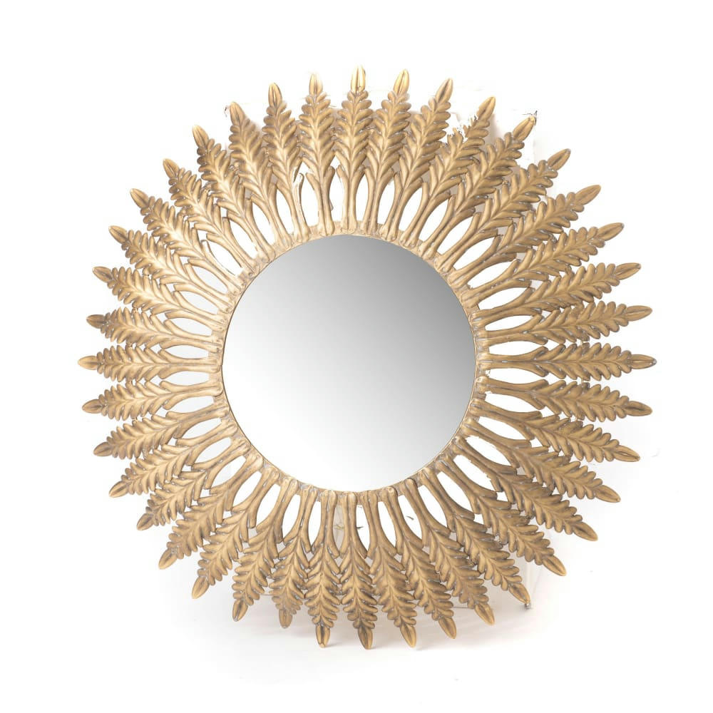 SUN - Miroir doré en métal D85cm