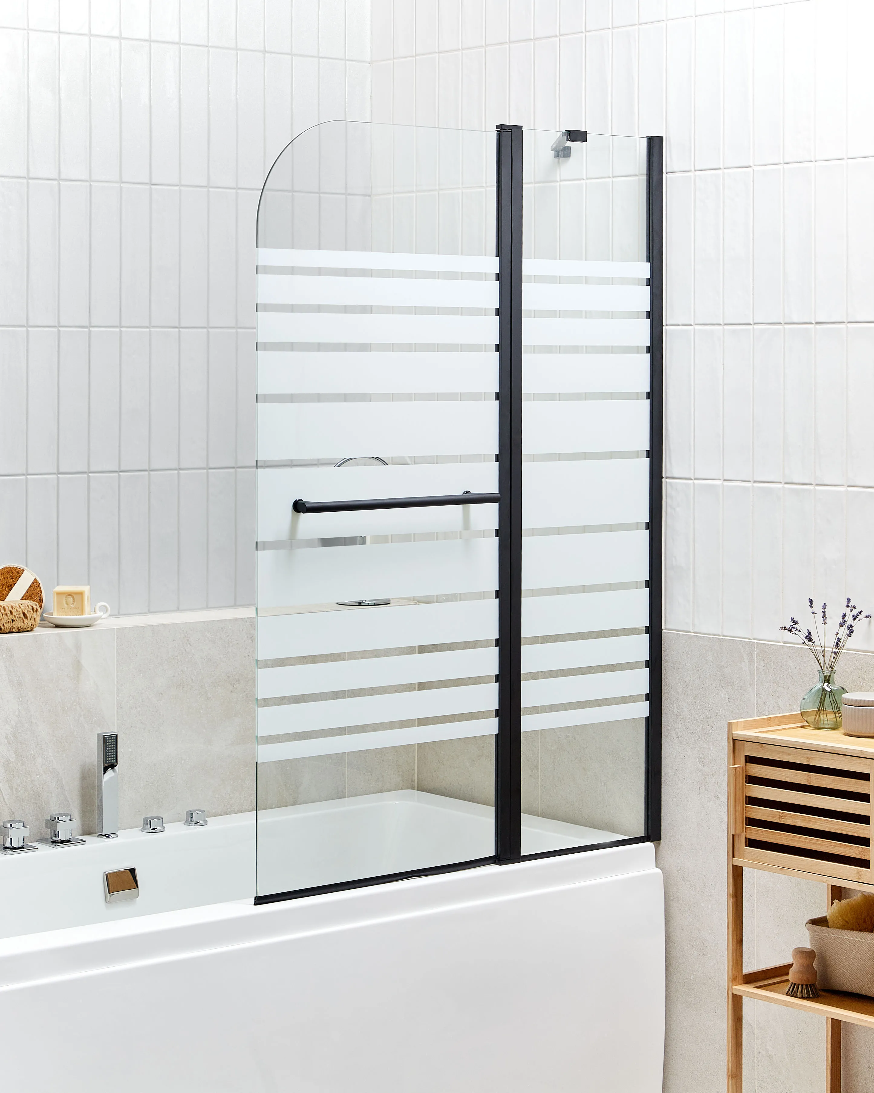 Shower Bath Screen TUAPI 1400 x 1000 mm Black