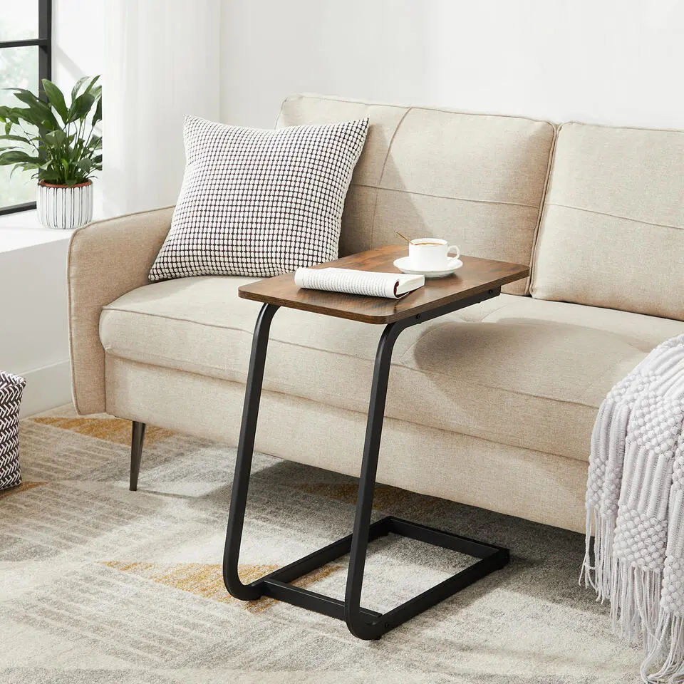 Bijzettafel met Vintage Look - 50x62x35 cm - Zwart en Bruin