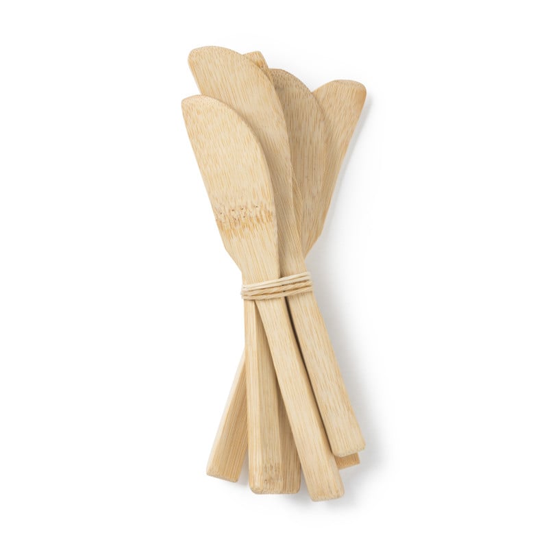 Messen bamboe - 16 cm - set van 6