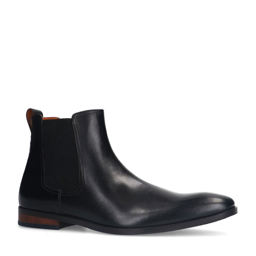 Van Lier Zwarte leren chelsea boots