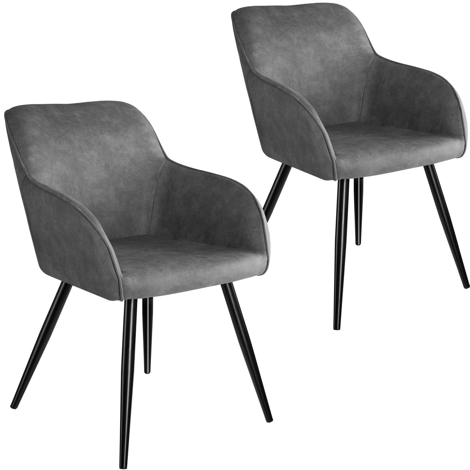 - Ensemble de 2 chaises en cuir synthétique Siège rembourré avec
